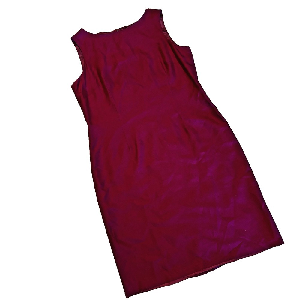 Women's TALBOTS SILK DUPIONI SHEATH DRESS women's size 12 PLUM